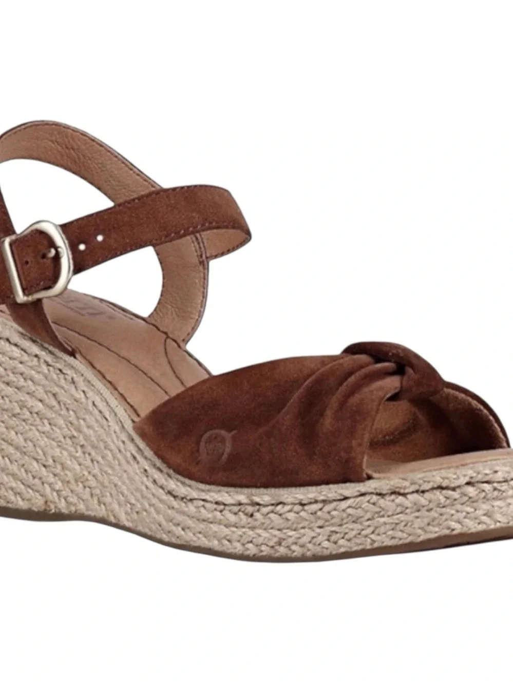 Born Ladue Brown Suede Leather Espadrille Wedge Sandals Size 8
